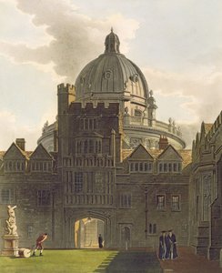 Exterieur van Brasenose College en Radcliffe Library, illustratie uit de 